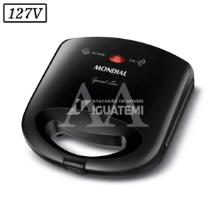 SANDUICHEIRA GRILL MONDIAL PRATIC SN-01 2 EM 1 750W 127V