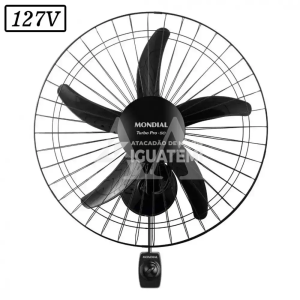 VENTILADOR MONDIAL NVP-PRO-50 PAREDE 50CM 5 PAS 3 VEL 127V PRETO