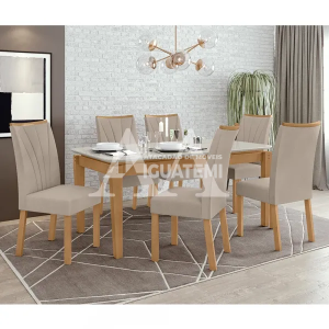 CJ MESA 6C LOPAS ARIES CANT.COPO CAD APOGEU 180X90 NATURALE CREME AMEN