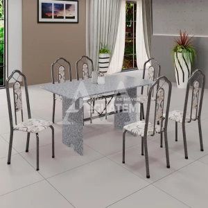 CJ MESA 6C SOMA BIANCA 140X75 RETANGULAR ARABESCO PRATA GRANITO OCRE