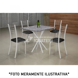 CJ MESA SOMA 4C DANY 70X70 QUADRADA RISCAS BRANCO