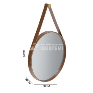 ESPELHO IMCAL AQUA MAIS 80CM MARROM