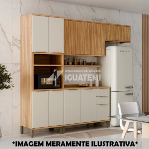 PRATELEIRA RONIPA P/ COZINHA 120CM AMENDOA