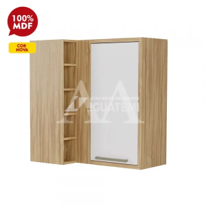 ARMARIO RONIPA CANTO 1P ABRIR SYRAH 80CM AMENDOA/BRANCO