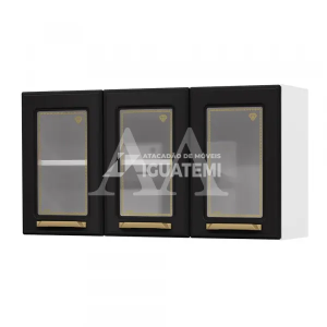 ARMARIO TELASUL TRIPLO MEDIO 3P C/V DIAMANTE NEW BRANCO / PRETO 818007