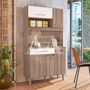 KIT 5P 1G NICIOLI MAGAZIN 90 CARVALHO NATURE/OFF WHITE CRISTAL