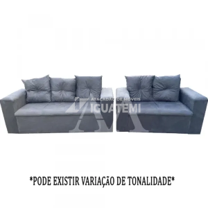 CJ ESTOFADO RG FLEX 2/3 LUGARES TURIM CINZA