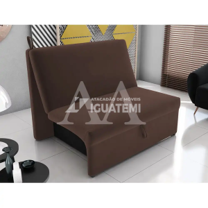 ESTOFADO CAMA MATRIX 2 LUGARES MALU SUED LIGHT MARROM ESCURO B256