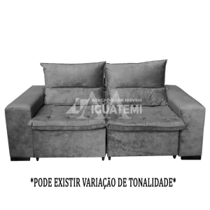 ESTOFADO BOMFLEX CHILE RETRATIL CINZA VELUDO INCA 10