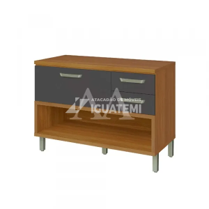 BALCAO NESHER 1P 2G PRINCESA C/ NICHO 120CM FREIJO / GRAFITE