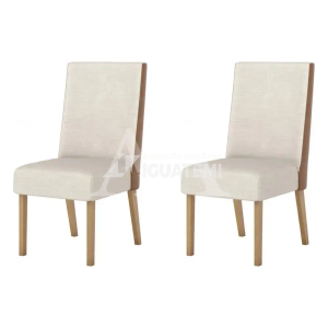 CJ 02 CADEIRAS HENN ANNE TEC/ LINHO NATURE/COURANO