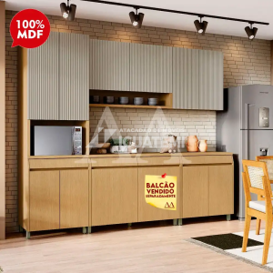 COZINHA NESHER SIMONE MENDES COMPACTA CARVALHO/GREIGE 500986