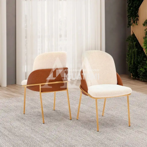 CJ 4 CADEIRAS DJ VITTA TEC/ BOUCLE PEROLA/TERRACOTA