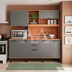 KIT TELASUL 8P C/ NICHO CASTANHA FREIJO / CINZA