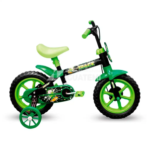 BICICLETA TK3 TRACK ARCO IRIS ARO 12 INFANTIL S/MARCHA PRETO/VERDE