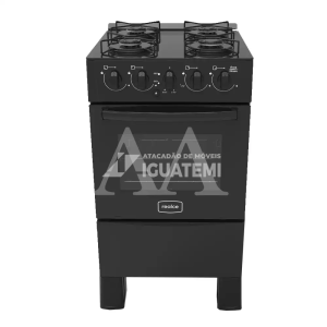 FOGAO 4B REALCE PISO ARES GLASS AUTOMATICO PRETO