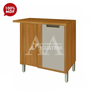 BALCAO NESHER CANTO 1P ABRIR IMPERATRIZ 93CM FREIJO / OFF WHITE 500363