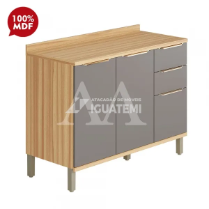 BALCAO RONIPA 2P 3G SAUVIGNON 120CM AMENDOA/CHUMBO