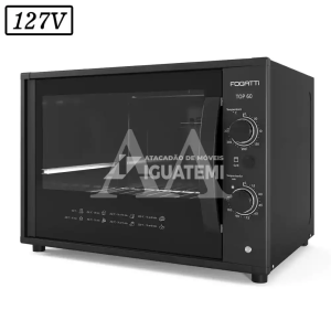 FORNO ELETRICO FOGATTI TOP 60 60L 127V PRETO