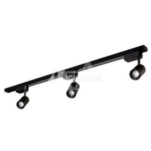KIT LUMINARIA NITROLUX TRILHO PRETO 3X8W 3000K