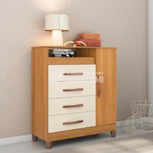 COMODA 4G 1P. ABRIR ALBATROZ TURQUESA CARVALHO GRIFE / OFF WHITE