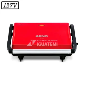 SANDUICHEIRA GRILL ARNO COMPACT UNO 760W 127V VERMELHA