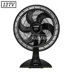 VENTILADOR ARNO VF42 TURBO FORCE 2 EM 1 40CM 6 PAS 3 VEL 127V PRETO