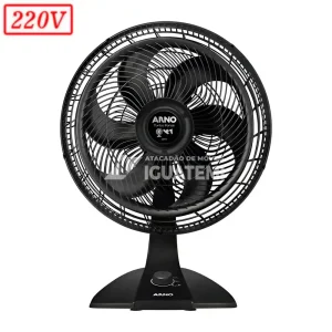 VENTILADOR ARNO VF42 TURBO FORCE 2 EM 1 40CM 6 PAS 3 VEL 220V PRETO