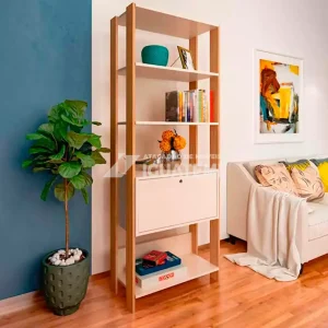 ESTANTE ARTELY MATCH OFF WHITE C/ CARVALHO