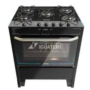 FOGAO 5B BRASLAR PISO HORUS TOP CONTROL AUTOMATICO BLACK