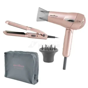 SECADOR E PRANCHA BRITANIA KIT TRAVEL ROSE GOLD BIVOLT