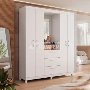 ROUPEIRO 4P ABRIR 3G CAEMMUN CLAPTON 1.5 C/ ESPELHO BRANCO PERFECT