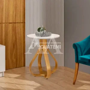 MESA LATERAL JA INOVARE C/VIDRO NATURE/OFF WHITE