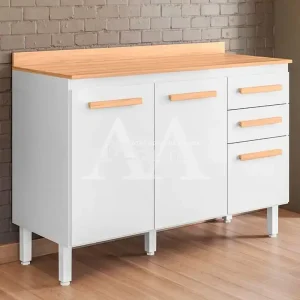 BALCAO NICIOLI 2P 3G INTENZA 120 BRANCO/FREIJO