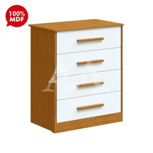 GAVETEIRO 4G PEROBA CHARLO BRANCO BRILHO/AMENDOA