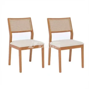 CJ 02 CADEIRAS CIMOL OITI NATUAME MADEIRA/LINHO CRU